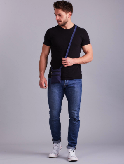 Pánska crossbody taška Lauren Torry, modrá