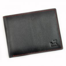 Pánská kožená peněženka Money Kepper, Cobiter, černá (červené prošívání)