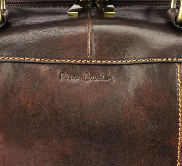 Pánska kožená cestovná taška Pierre Cardin, Fendares, hneda