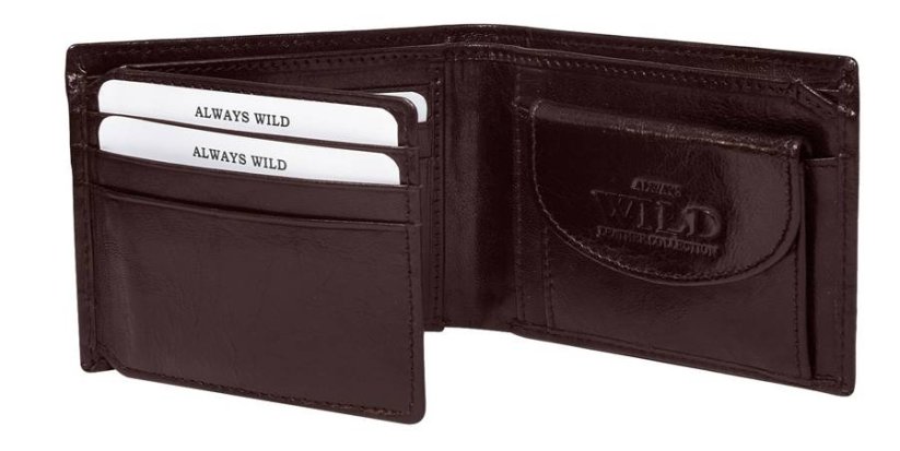 Pánská kožená peněženka Always Wild Menid - Barva: Černá