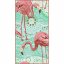 Plážový uterák Flamingi, zelený