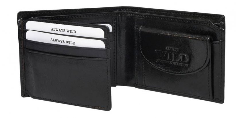 Pánska kožená peňaženka  Always Wild Menid, čierna