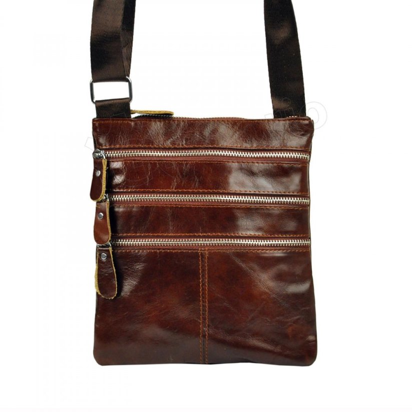 Pánská kožená crossbody taška Giorgio Stagman, hnědá