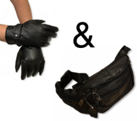 Pánska kožená ľadvinka Guard, Nexus + pánske kožené rukavice Echt, Elegant